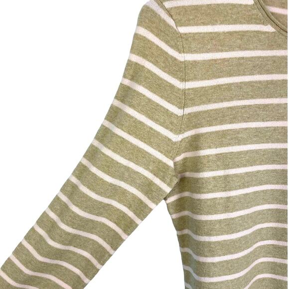 J. McLaughlin Poet Tan & Pink Stripe Modal Blend Long Sleeve Knit Sweater - Picture 5 of 7